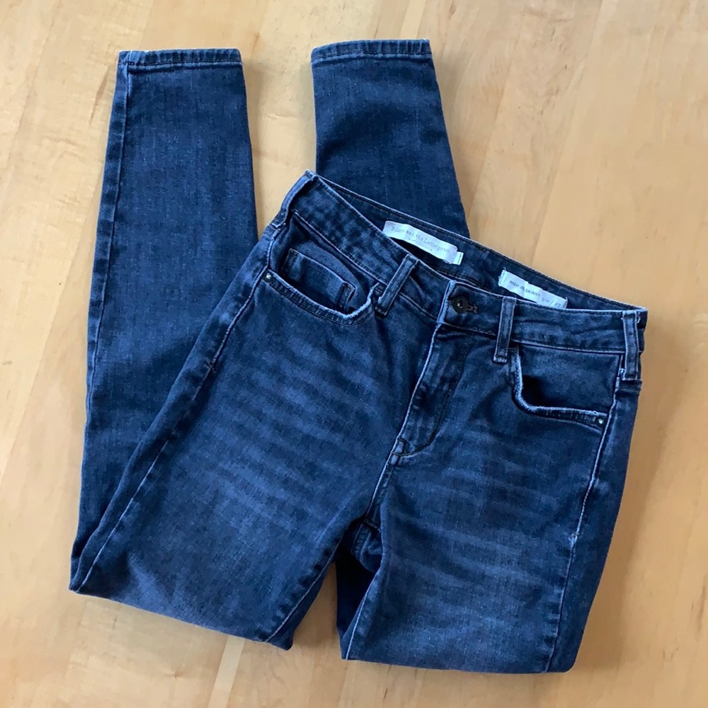 Anthro High Rise Dark Denim 27